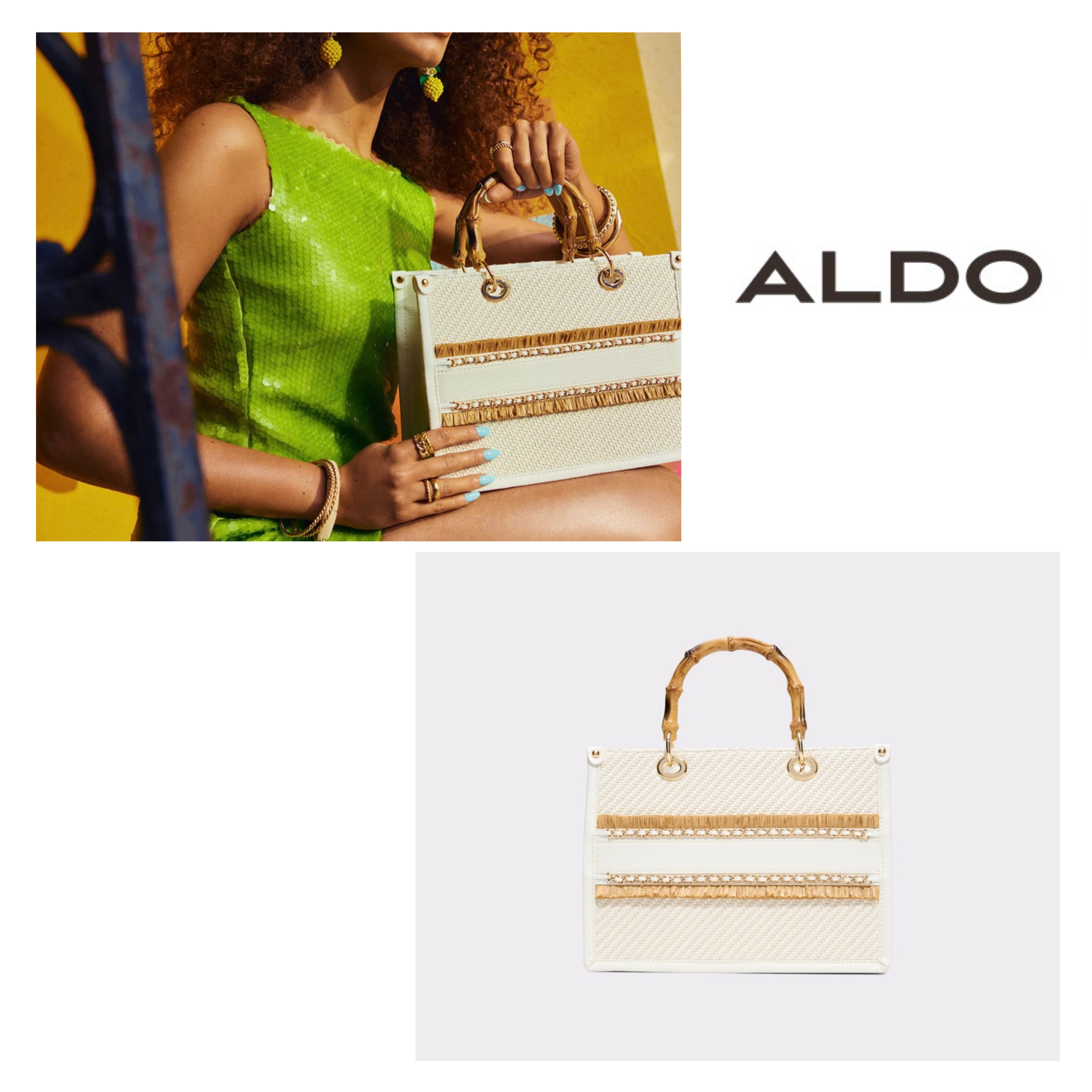 ALDO(アルド) ☆サッチェルバッグ 2way バンブー サマーバッグ