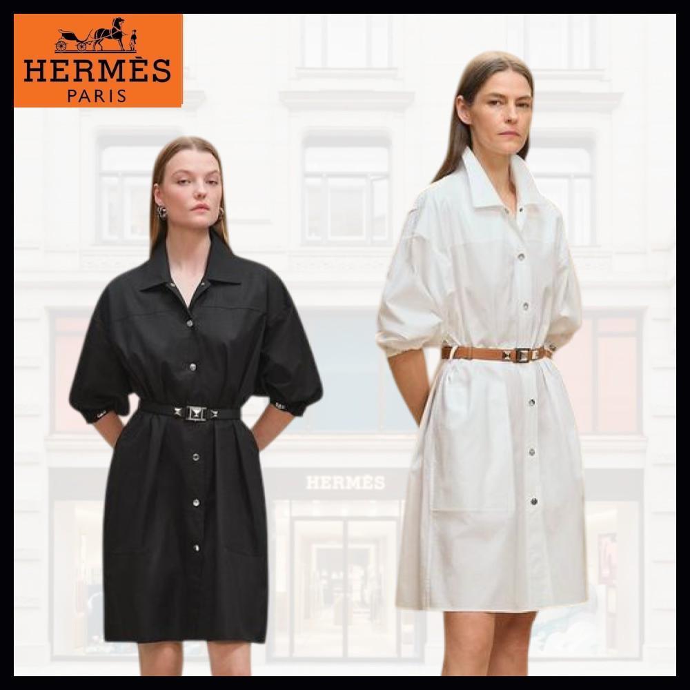 【これでキマる♡】HERMES シャツスタイルドレス モザイク