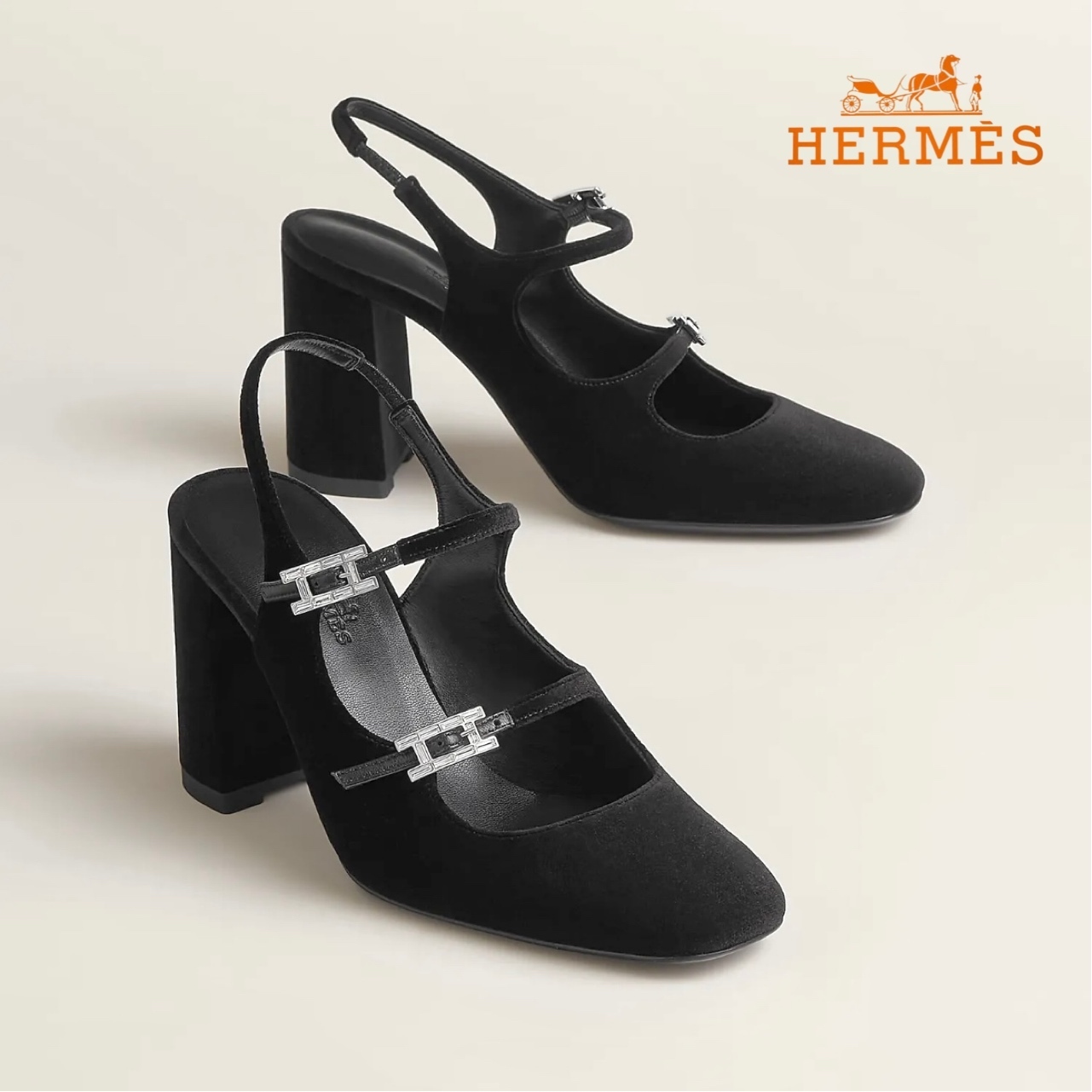 上品☆エレガント【HERMES】Jackie 90 パンプス