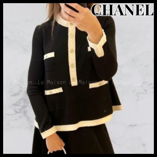 【25A 上質な着心地】CHANEL プルオーバーカーディガン ブラック