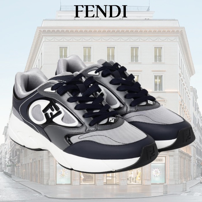 関税込★VIP価格【FENDI】メッシュ＆レザー ロートップ