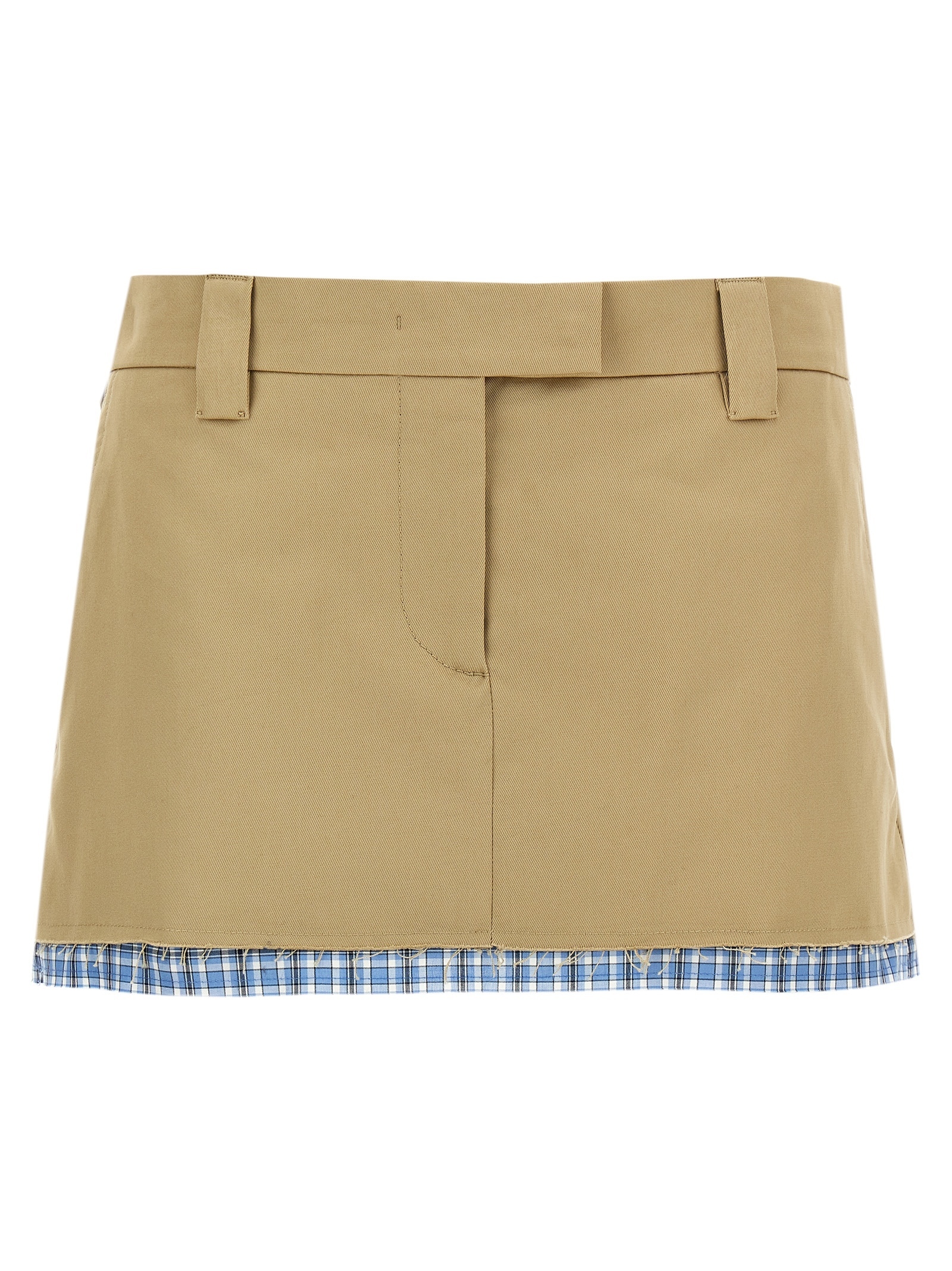 スカート MIU MIU Layered mini skirt Beige