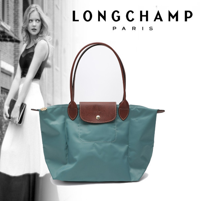 正規店買付【LONGCHAMP】グリーン ル・プリアージュ M バッグ