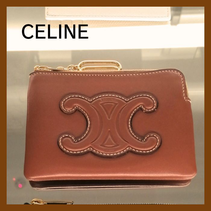 CELINE セリーヌ コイン＆カードポーチ トリオンフ ★ ブラウン