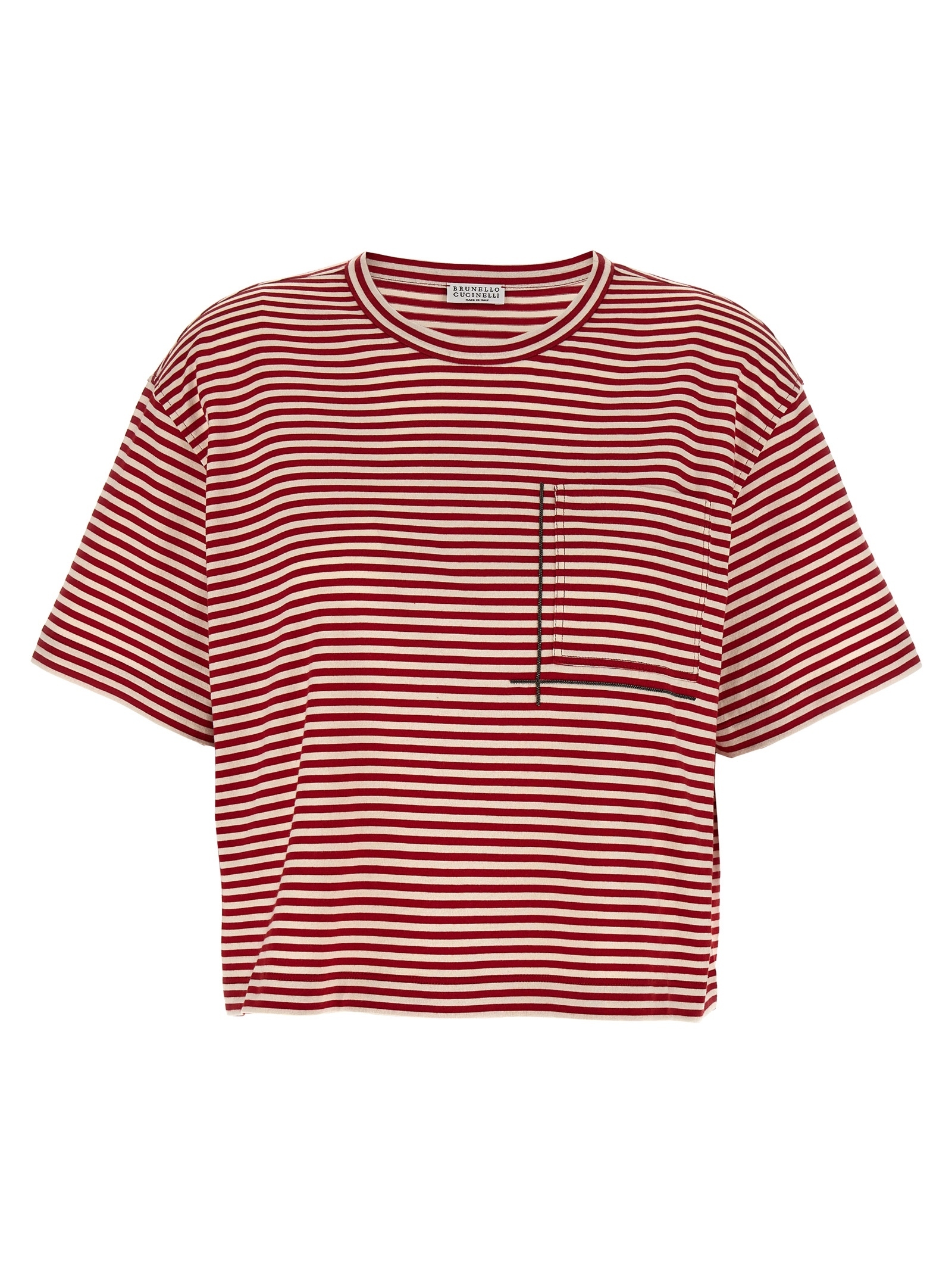 Tシャツ・カットソー BRUNELLO CUCINELLI 'Shiny Pocket Detail' T-shirt Red