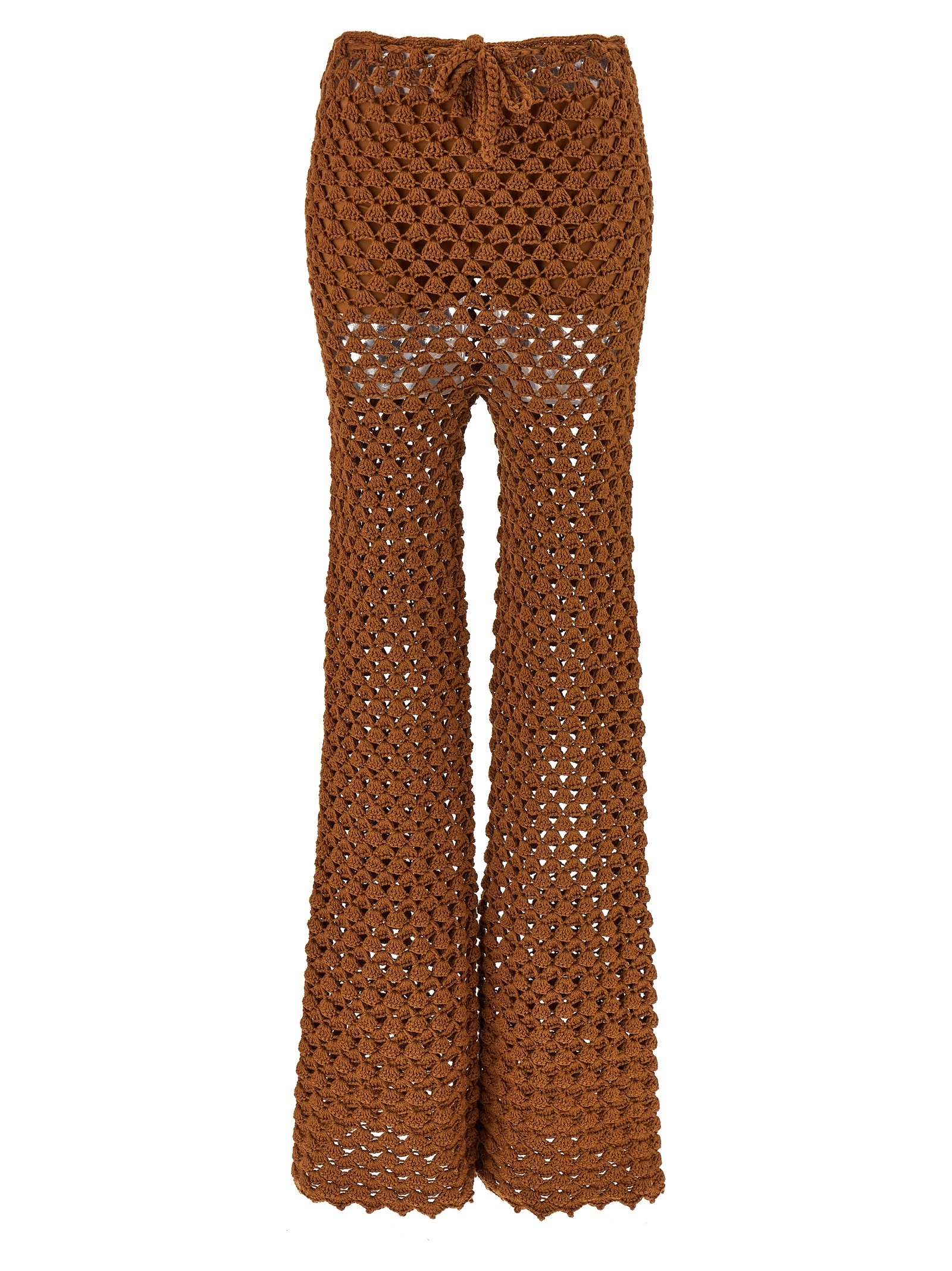 パンツ ERMANNO SCERVINO Crochet pants Brown