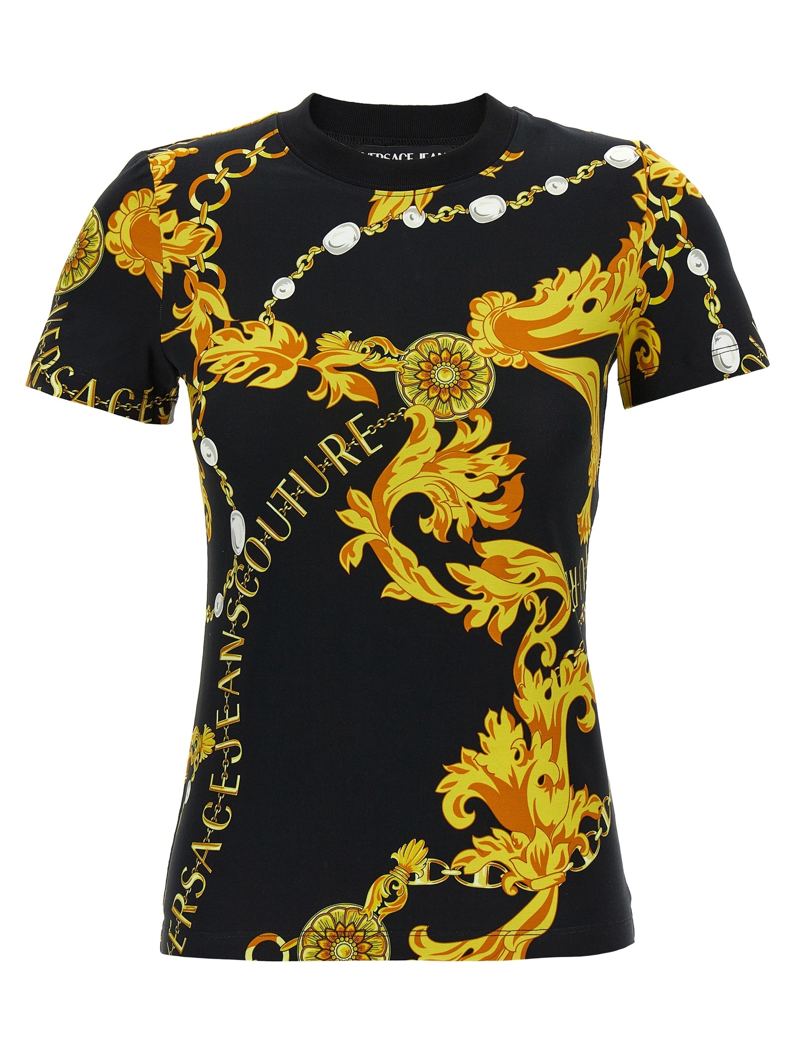 Tシャツ・カットソー VERSACE JEANS COUTURE 'Chain Couture' T-shirt Black