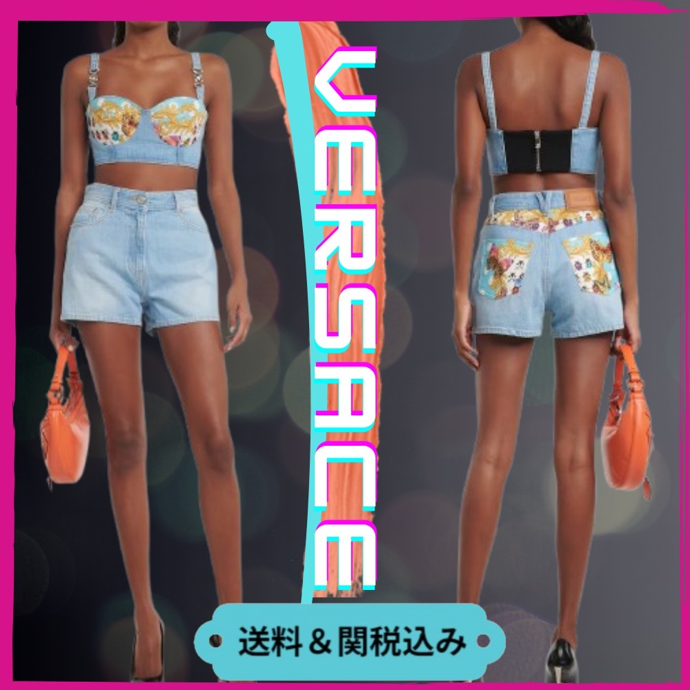 【Versace】プリントデニムショートパンツ