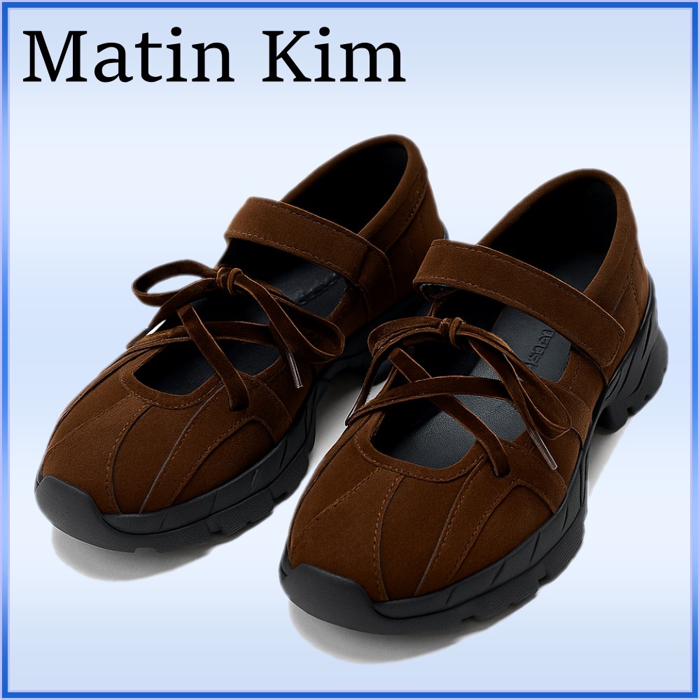 Matin Kim メリージェーンスニーカー スエード ブラウン