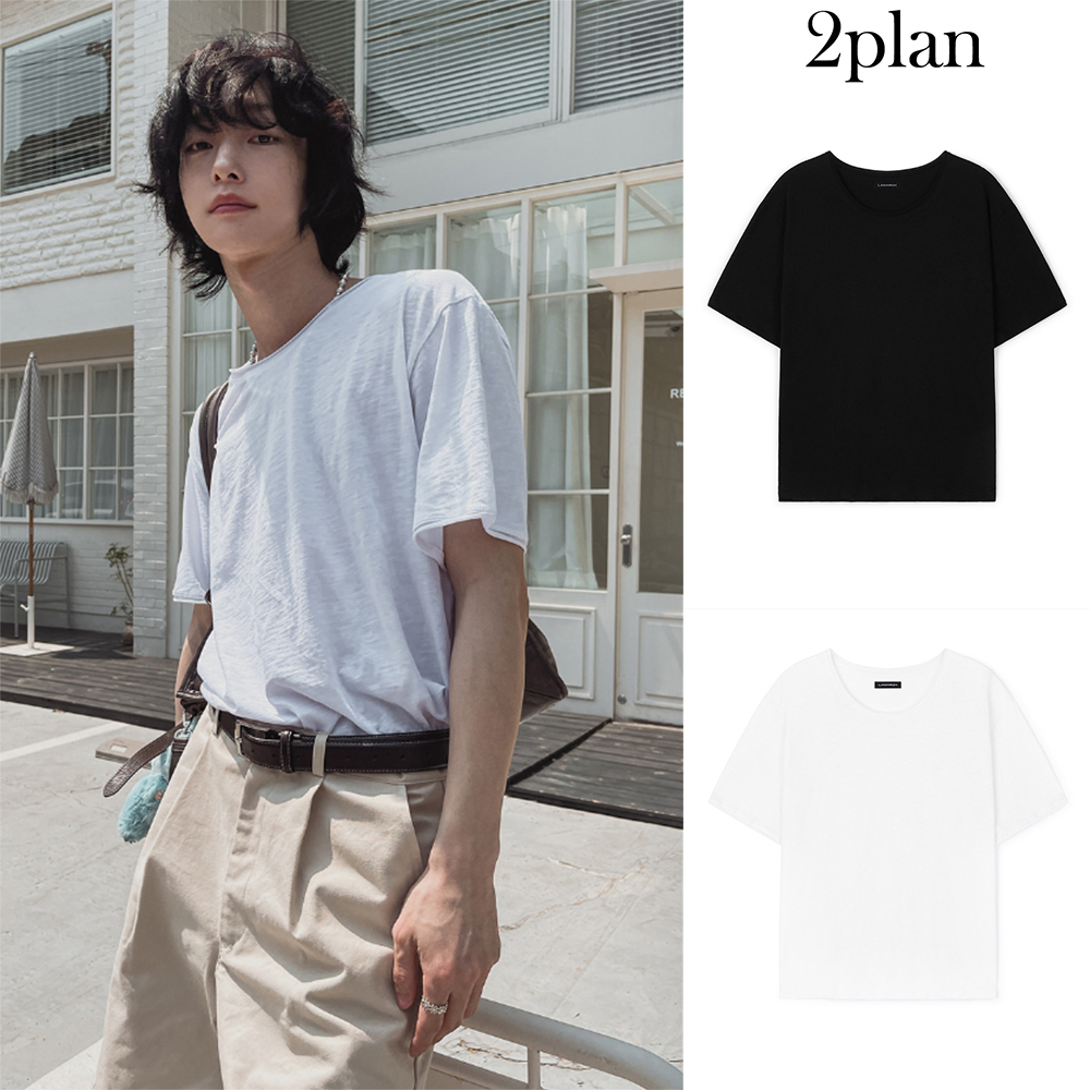 【2plan】25SS★ [LANARCH] Basic U-Neck Short Sleeve T-Shirt