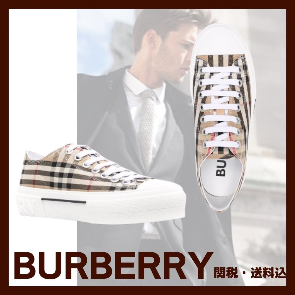 新作☆【BURBERRY】チェックコットンスニーカー