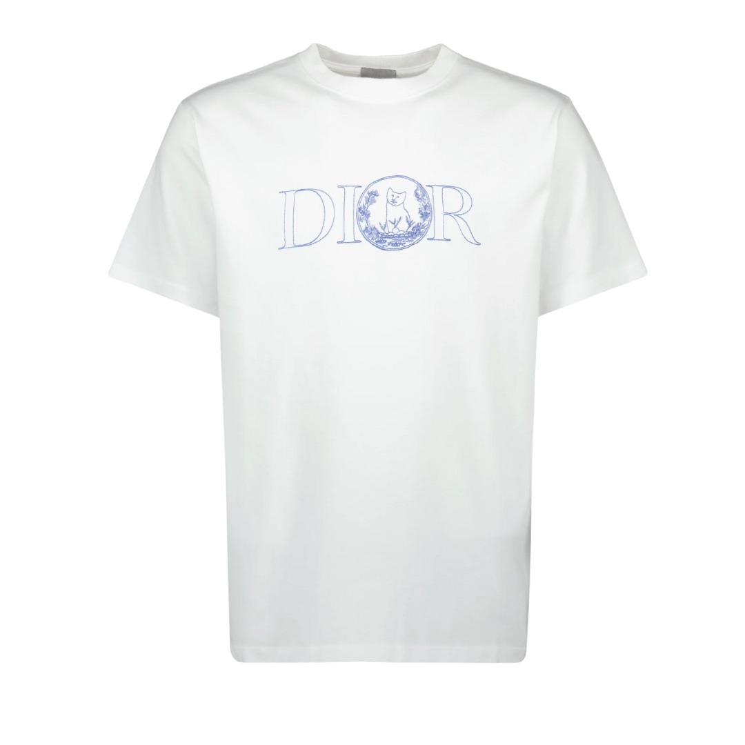 【25SS新作】DIOR×Hylton Nel コラボ刺繍Tシャツ 白 メンズ