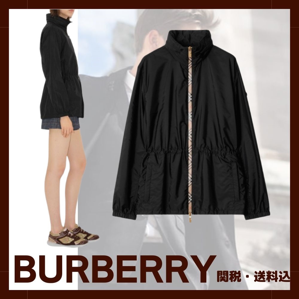 新作☆【BURBERRY】チェック柄インサート付きナイロンジャケット