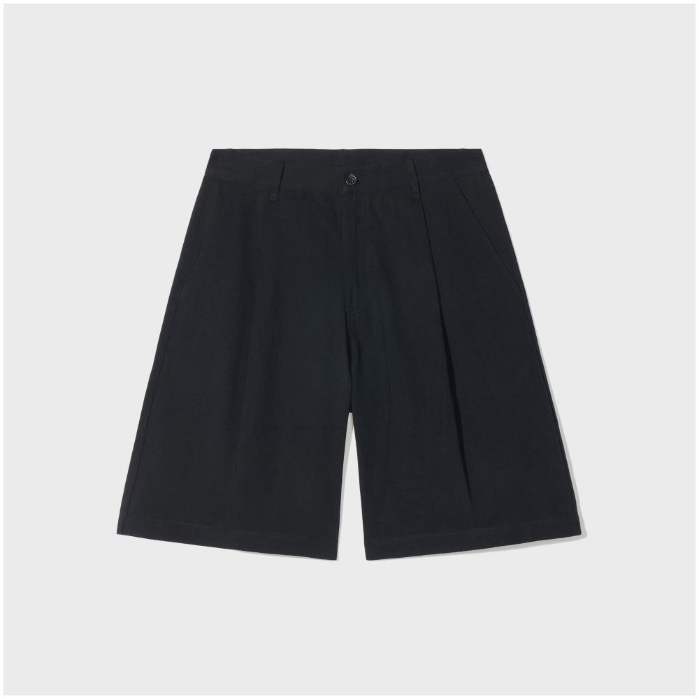 ★PARTIMENTO★ Pintuck Wide Bermuda Pants Black