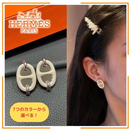 ホワイト（白）系 HERMES(エルメス) ピアス(レディース) - 海外