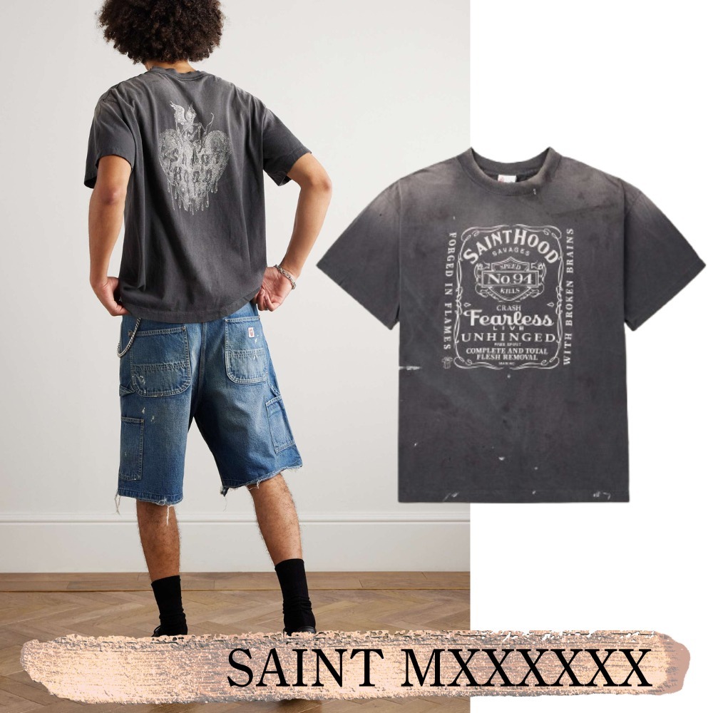 SAINT MXXXXXX☆関税込☆Neighborhood ダメージ加工 Tシャツ