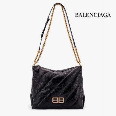 BALENCIAGA☆ クラッシュホーボーレザーショルダーバッグ