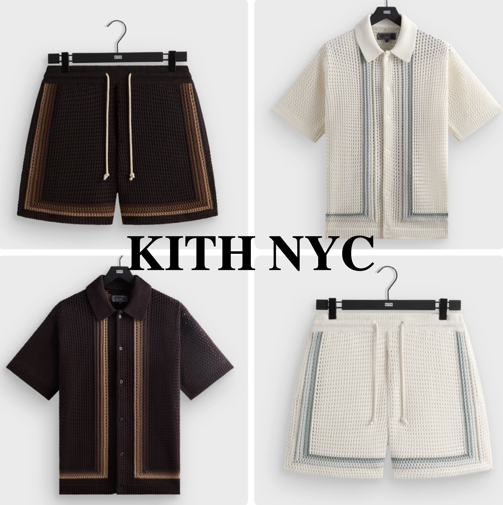 【KITH NYC】クロシェ編み シャツ&ショートパンツ 上下セット