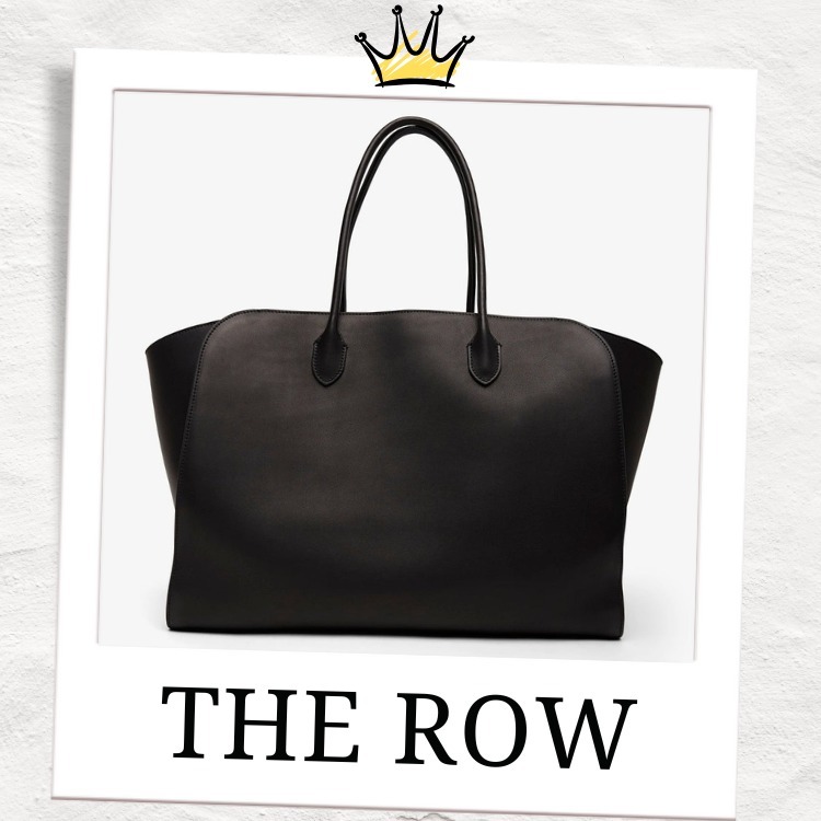 THE ROW｜Marlo ブラックレザー製トートバッグ ポリッシュ仕上げ