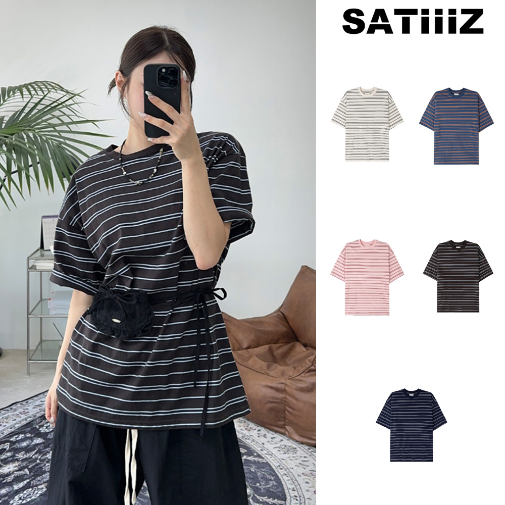 【SATIIIZ】Nemir Stripe Short Sleeve T-shirt