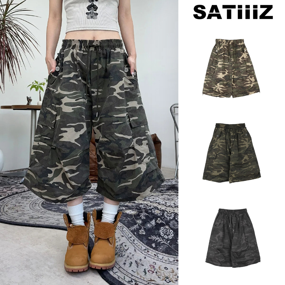 【SATIIIZ】Kiren Camo Bermuda Pants