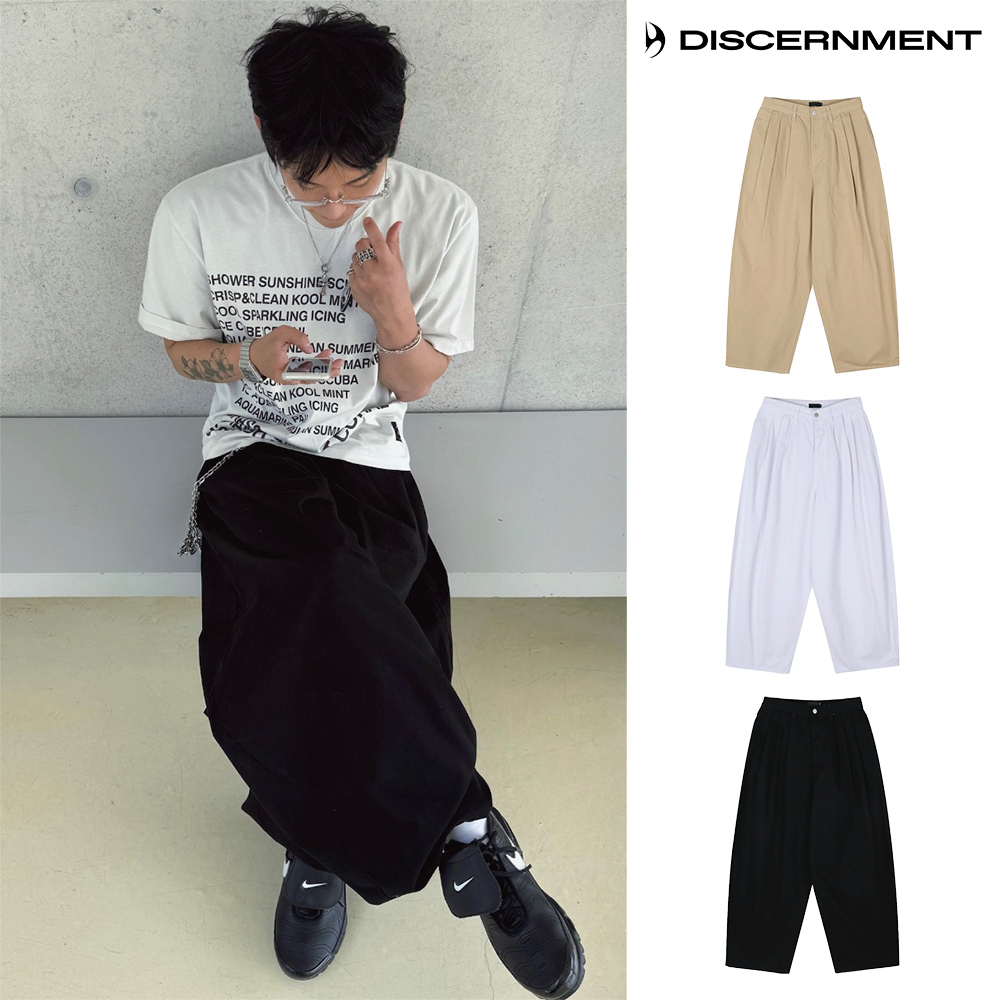 【DISCERNMENT】Berry Three Tuck Balloon Cotton Pants