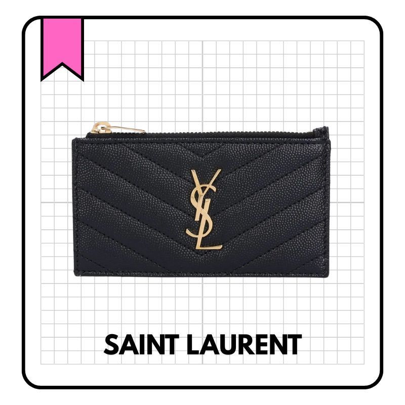 ★SAINT LAURENT★ マトラッセ ファスナー付きカードホルダー