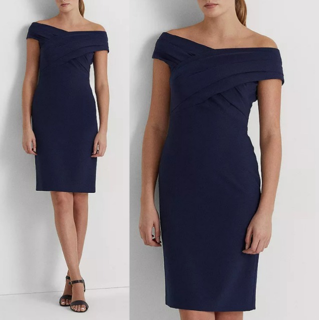 Ralph Lauren オフショルダーカクテルドレスワンピース