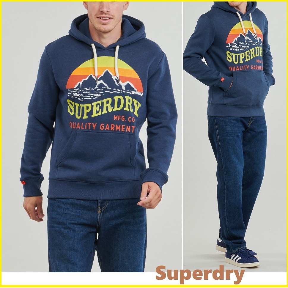 Superdry 極度乾燥しなさい★イエロー＆オレンジ ロゴ☆フーディ
