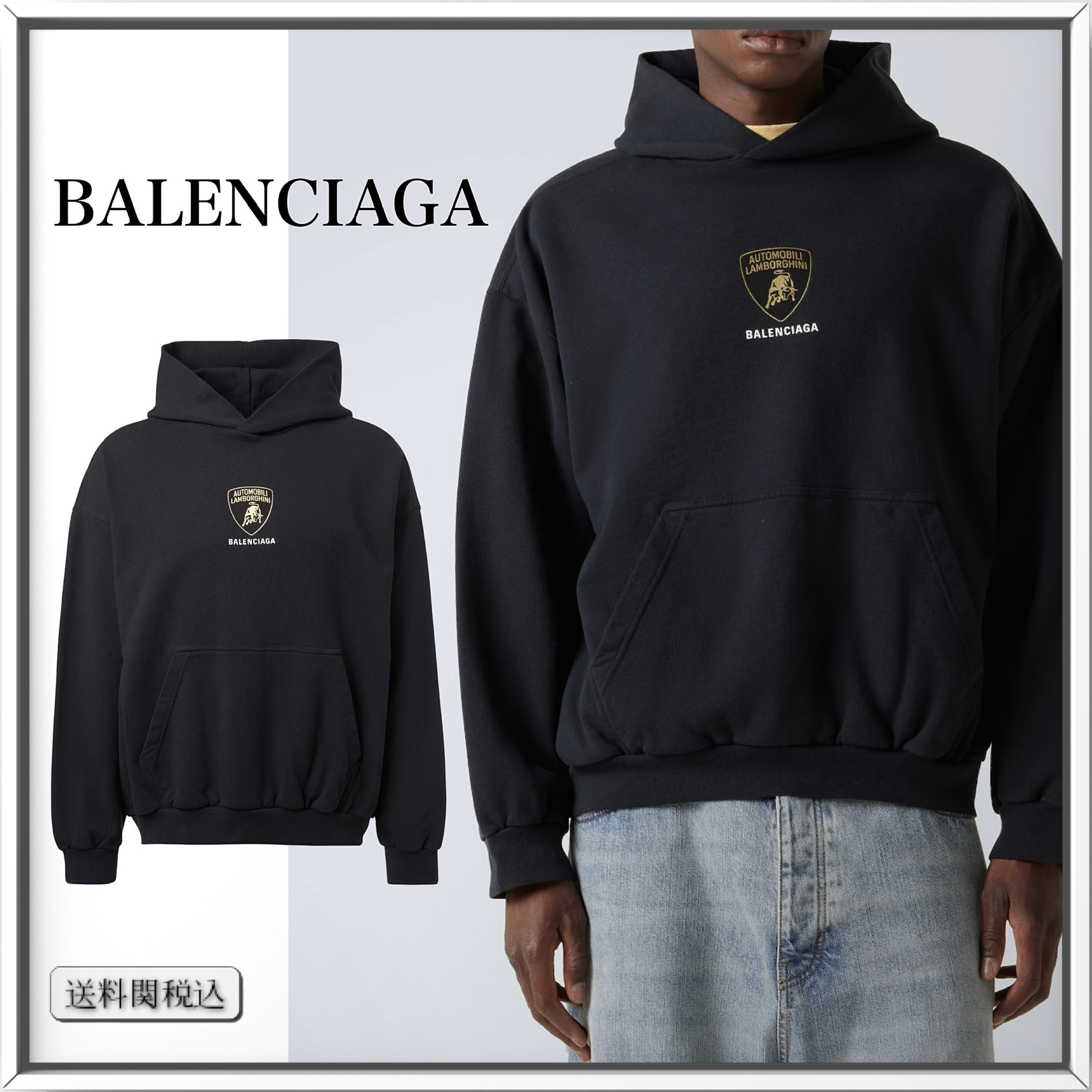 BALENCIAGA x Lamborghini ロゴ コットン パーカー 人気