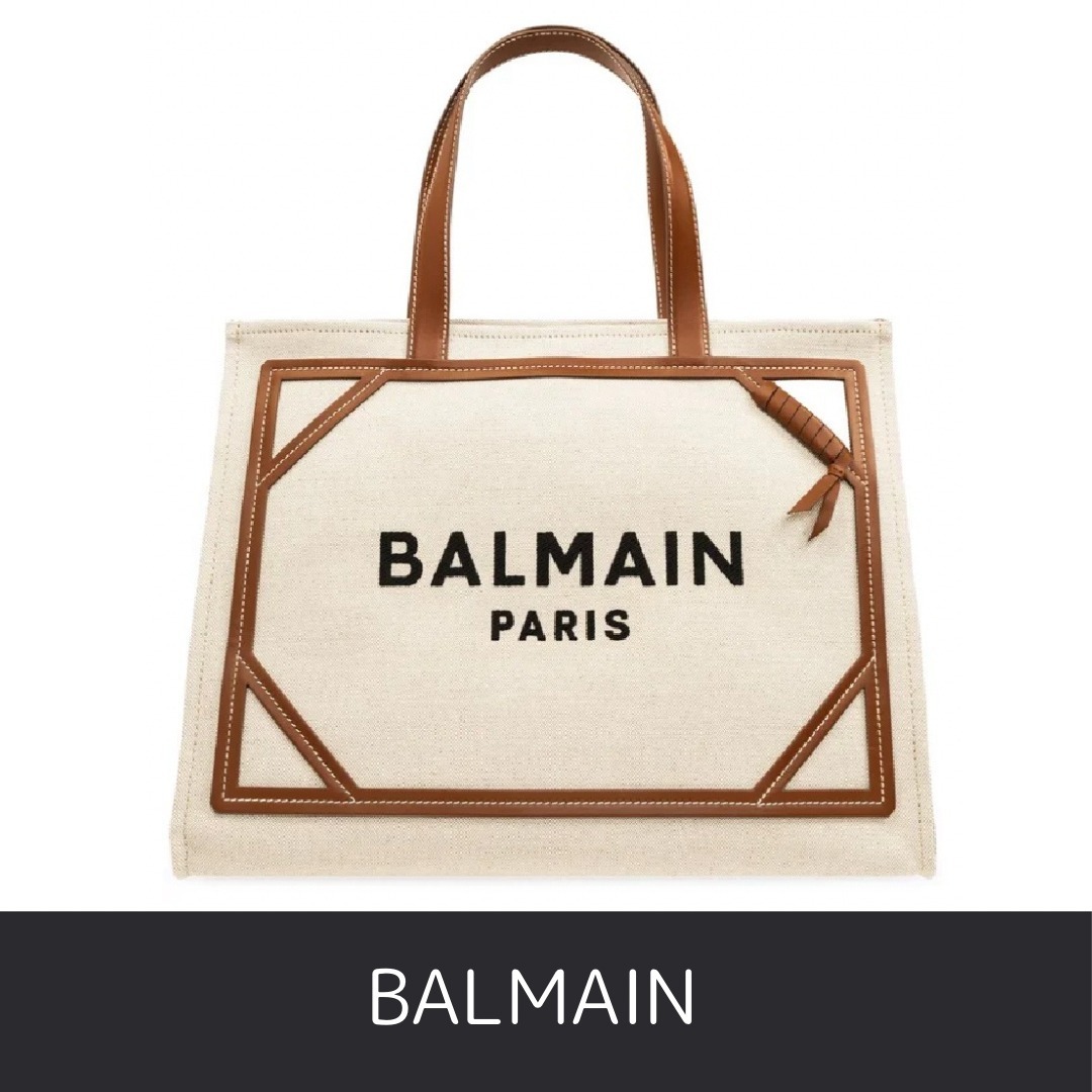Balmain B-Armyロゴ刺繍トップハンドルバッグ
