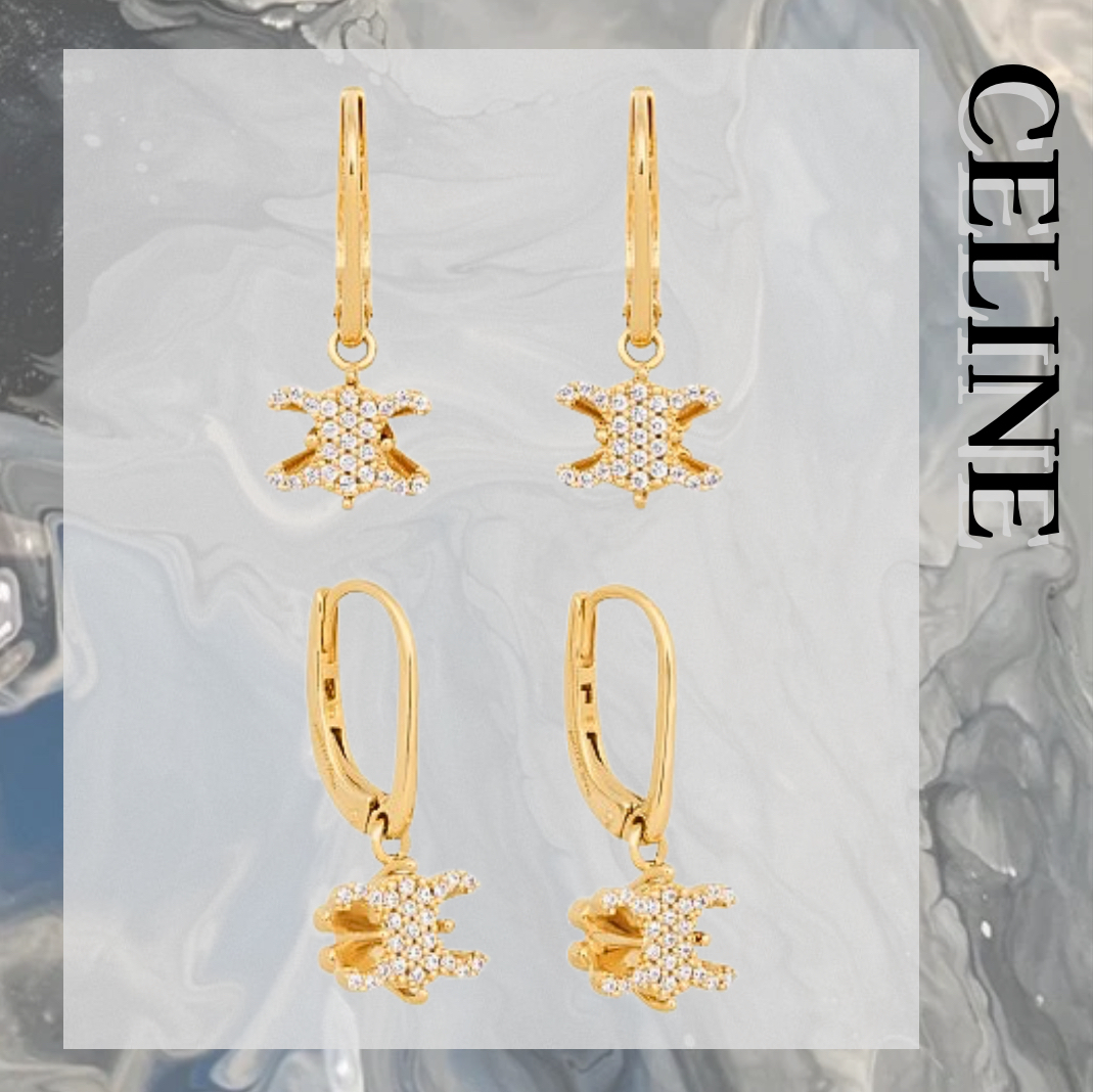 CELINE トリオンフ ロゴ ピアス ゴールド【大人気商品】★