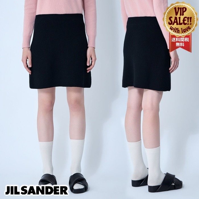 【Jil Sander】 ウールミニスカート ブラック 【ジルサンダー】
