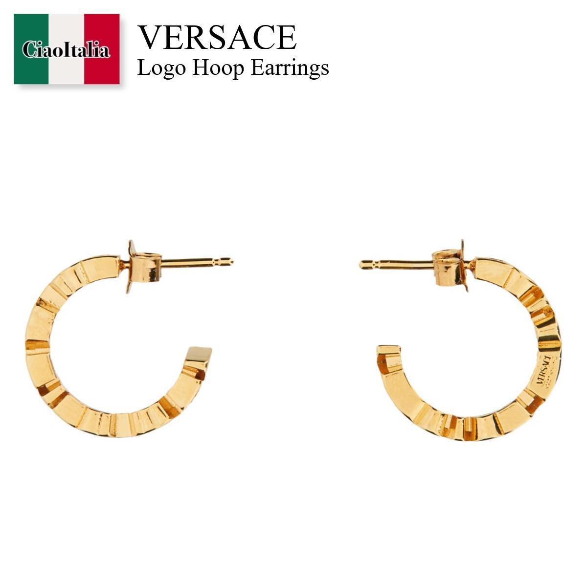 ピアス Versace Logo Hoop Earrings