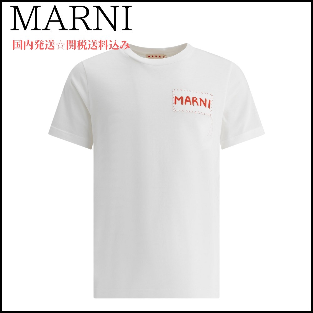 【MARNI】ホワイト クルーネックTシャツ 関税送料込み