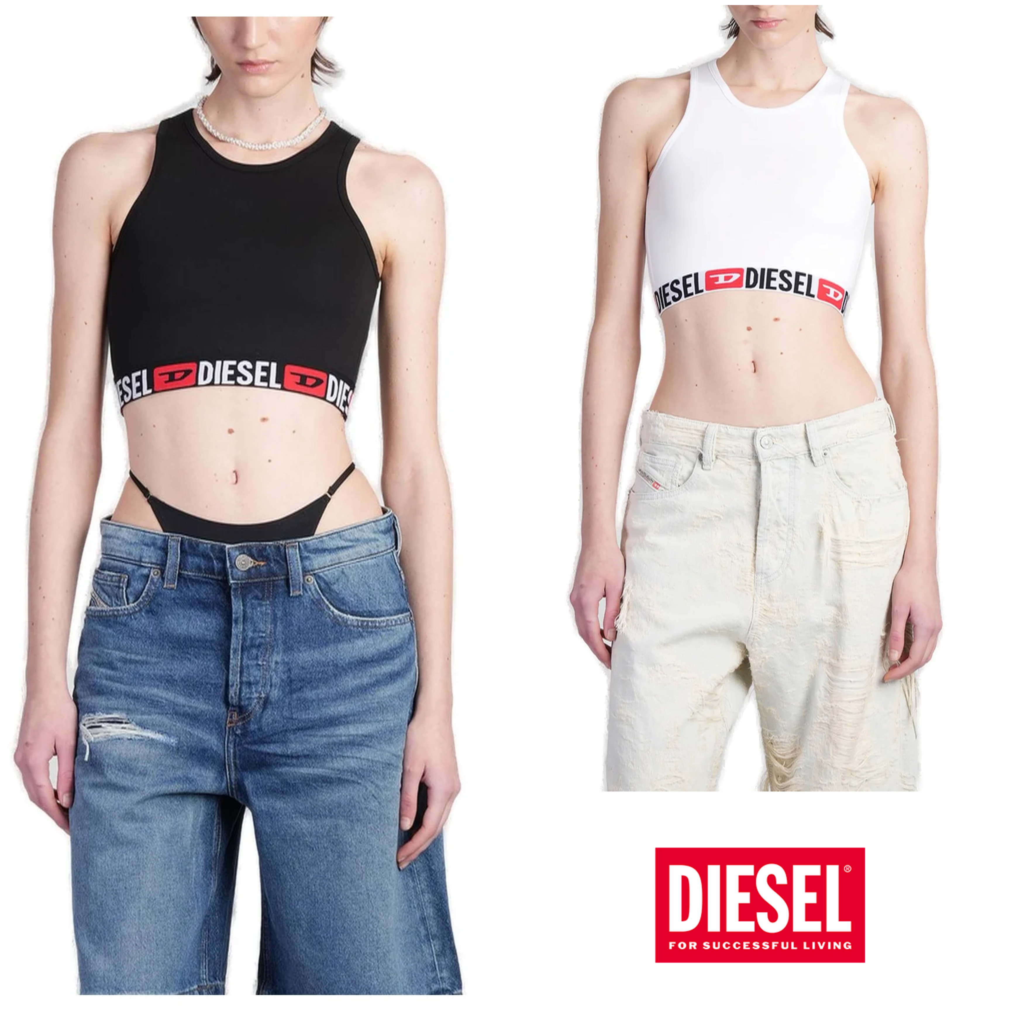 Diesel ディーゼル ロゴ アンダーバンド スポーツブラ