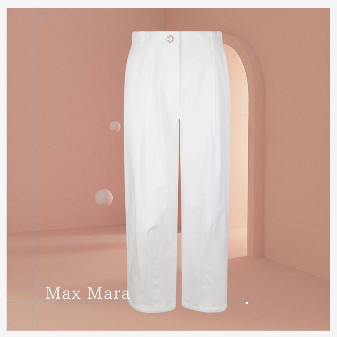 洗練大人パンツ【Max Mara】ストレッチコットンクロップドパンツ