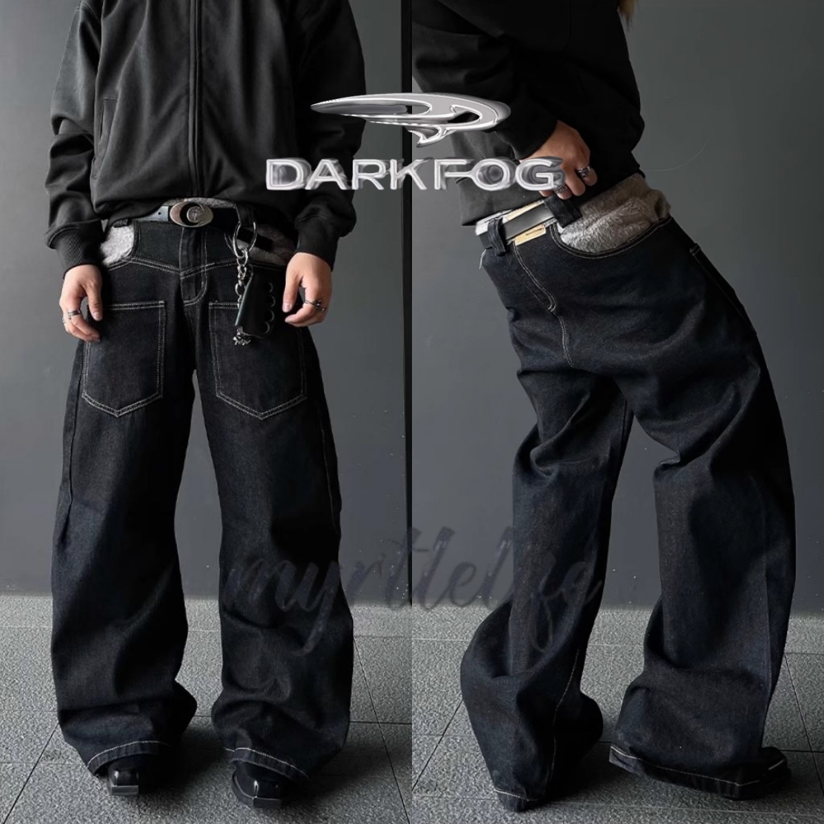 DARK FOG★リバースデザインワイドレッグジーンズ DF50