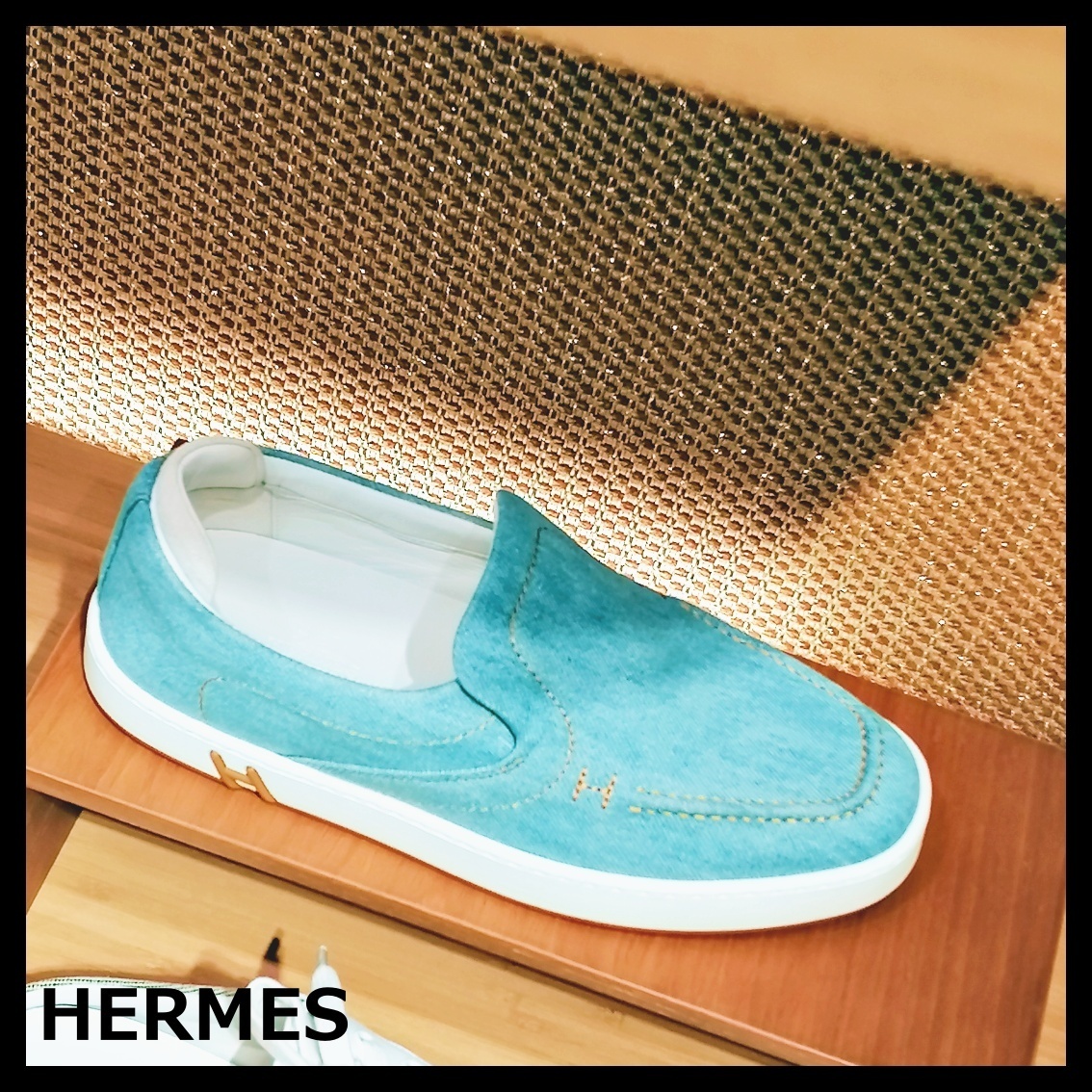 HERMES エルメス スニーカー キディ スリッポン グリーン