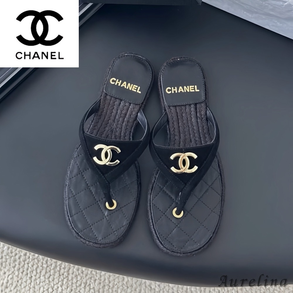 抜け感ある上品デザイン！人気【CHANEL】ビーチサンダル 異素材