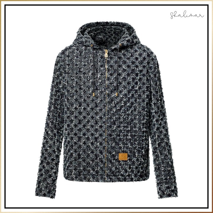 《Louis Vuitton》フロックド モノグラム デニムフーディ