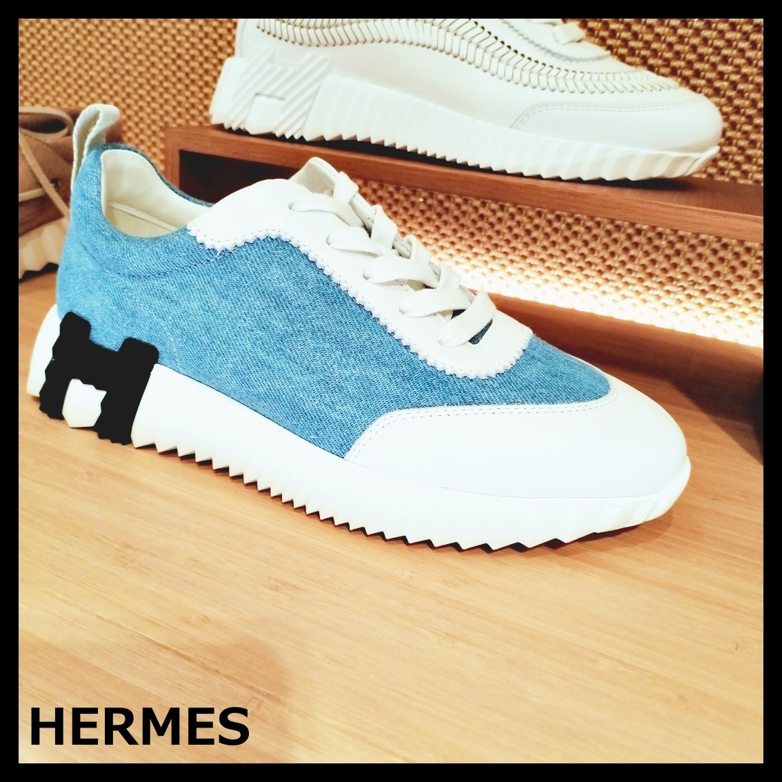 HERMES エルメス レディース スニーカー バウンシング ブルー