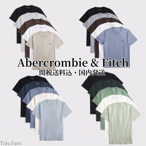【Abercrombie & Fitch】ロゴ 半袖 スリムTシャツ 5枚組 関送込