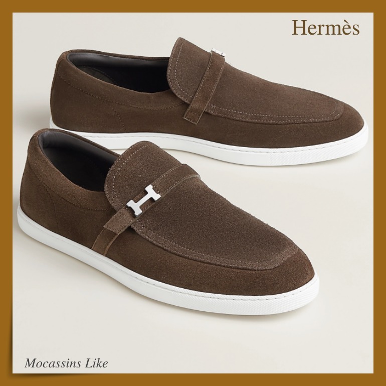 【HERMES】スエード ミニパリバックル 上質☆Likeモカシン men's