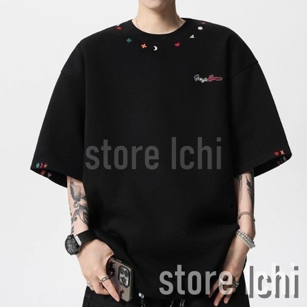 メンズ Tシャツ カラフル プリントTシャツ 半袖Tシャツ a1237