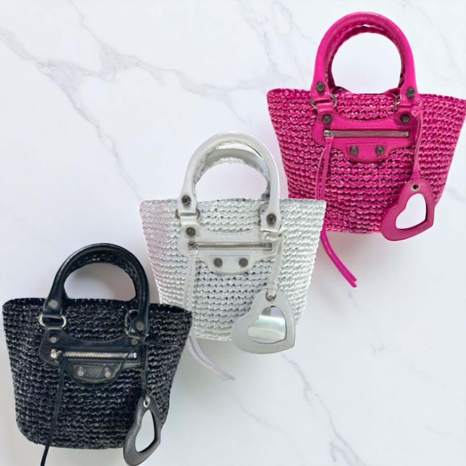 《BALENCIAGA》ル カゴール パニエ ラフィア Small トートバッグ