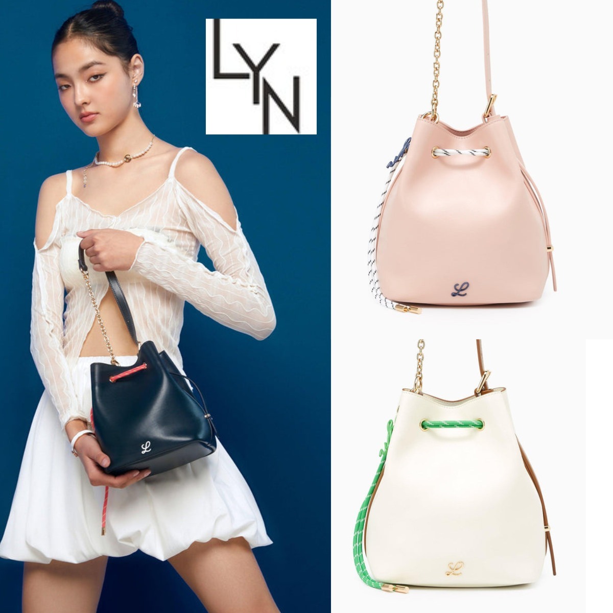 日本未発売【LYN 】CollynS バケットバッグ ロゴチャーム