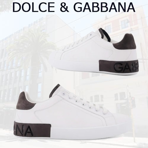 D&G ドルチェ＆ガッバーナ メンズ ローカットレザースニーカー
