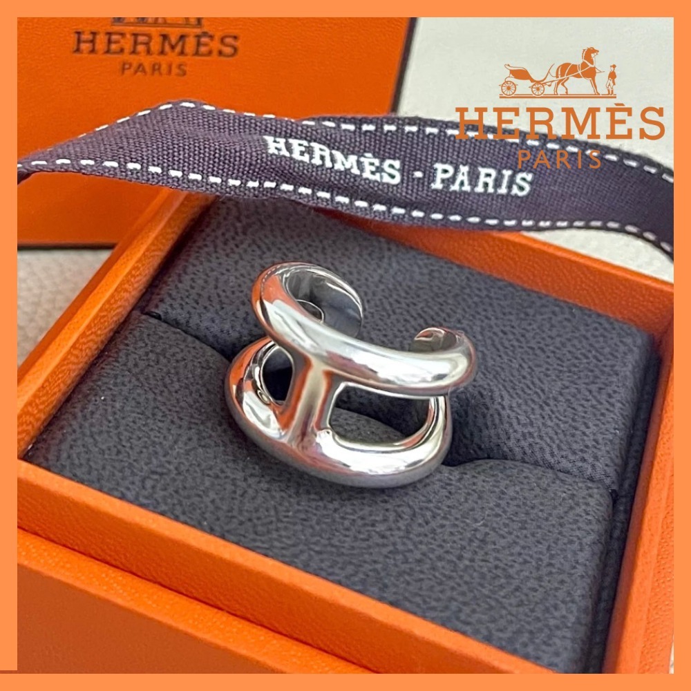 【気品あるデザイン♪】HERMES 浸透リング、大型モデル