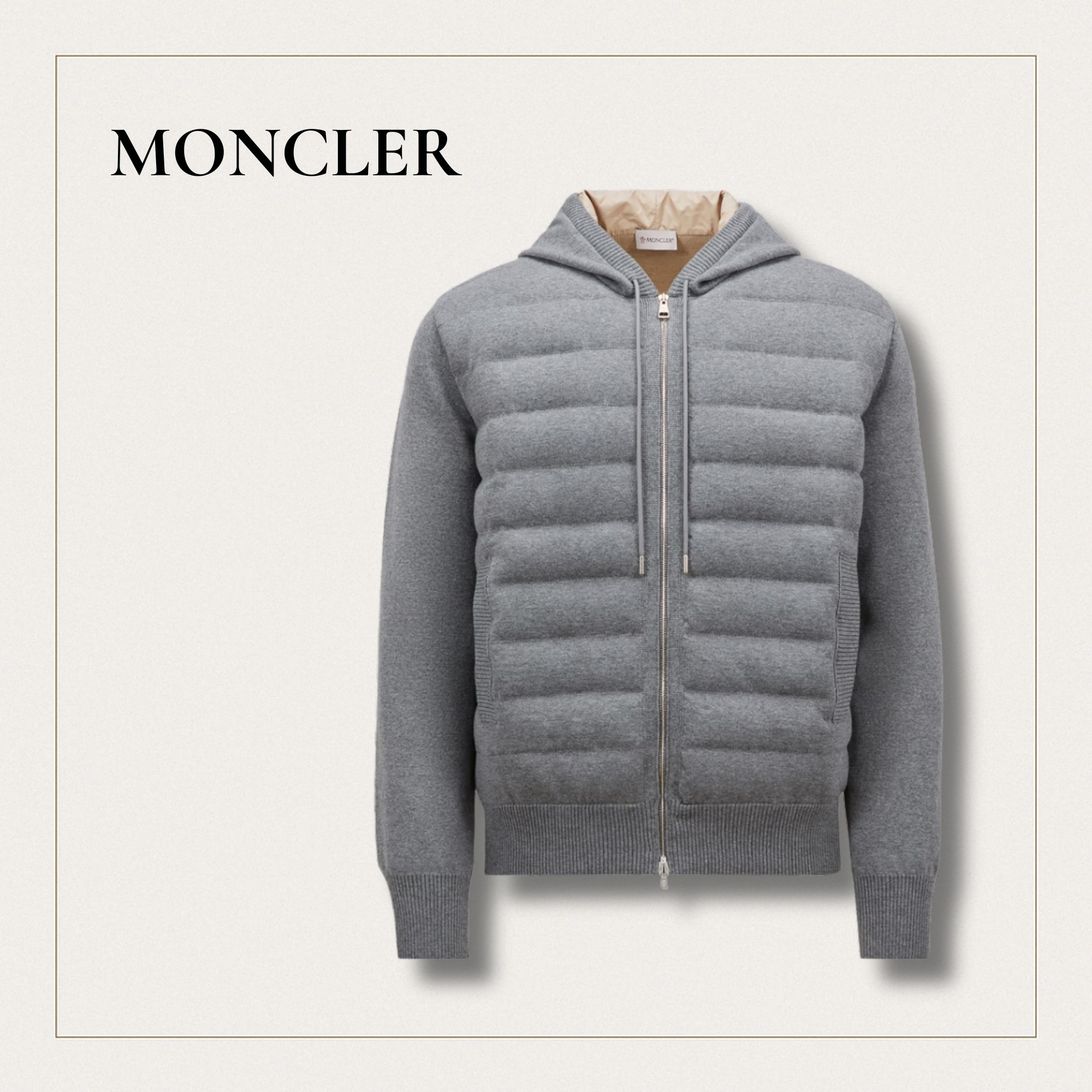 【MONCLER】 メンズ ウール ジップアップ パーカー 日本未発売